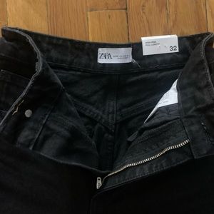 Zara Black High Rise Wide Leg/Flare Jeans